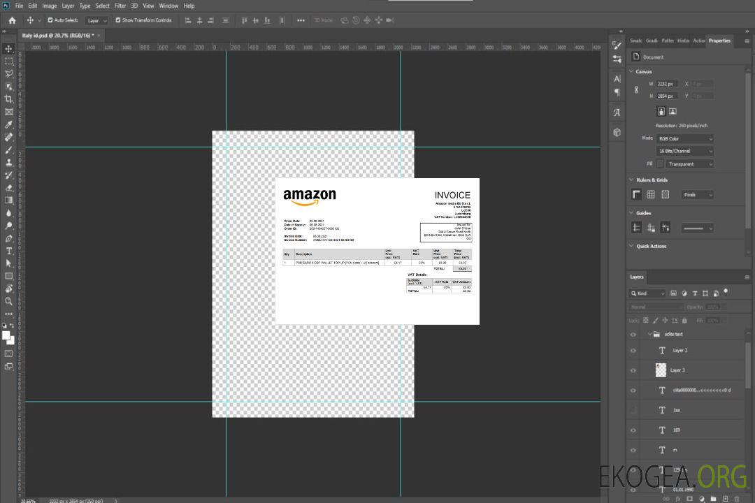 Royaume , Uni Amazon Facture d'une société multinationale américaine de technologie template